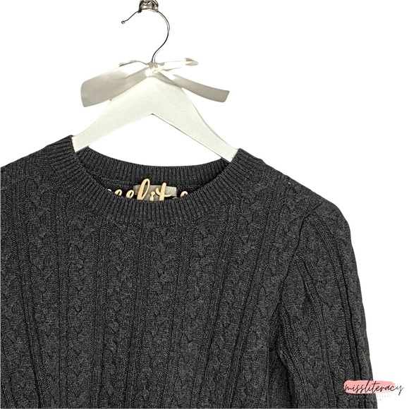 H&M Basic Collection Round Neck Braided Cotton Longsleeve Ribbed Sweater [Sz S] - Picture 2 of 11